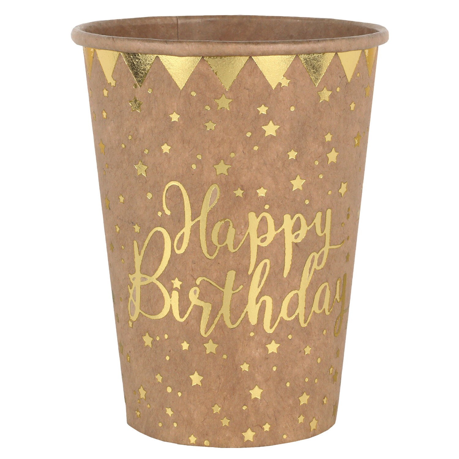 Becher Happy Birthday, Kraft, � 7.8 x 9.7 cm / 27cl, 10 St�ck