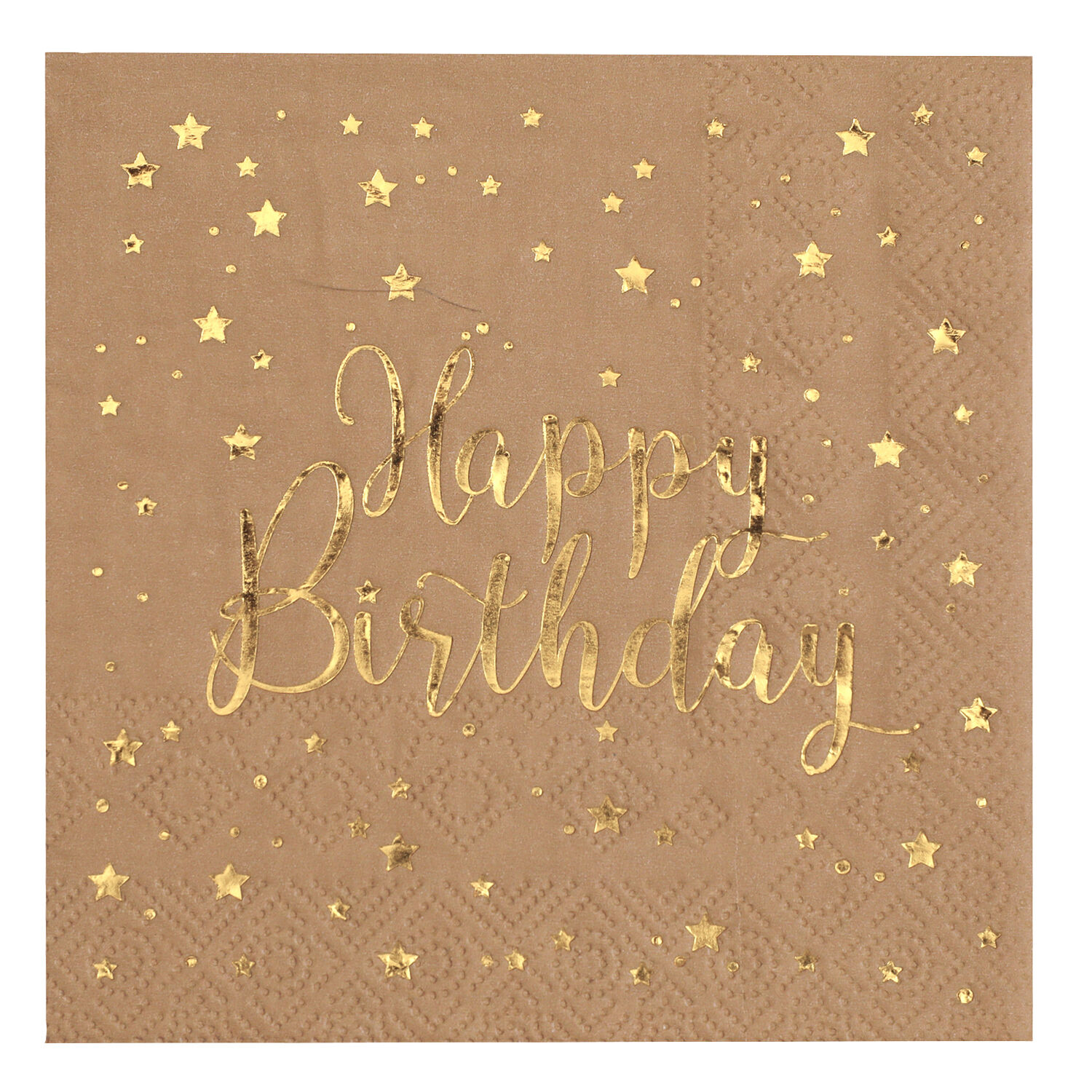 Serviette Happy Birthday, Kraft, 25 x 25 cm, 20 St�ck