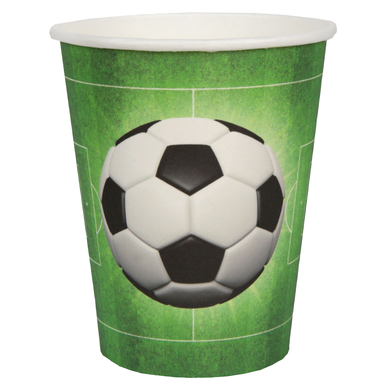 Becher Fussball, Gr�n, � 7.8 x 9.7 cm / 27cl, 10 St�ck