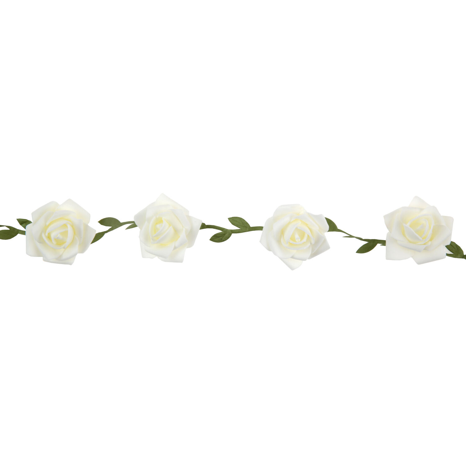 K�nstliche Girlande Rosen, Weiss, � 50 mm / L�nge 120 cm