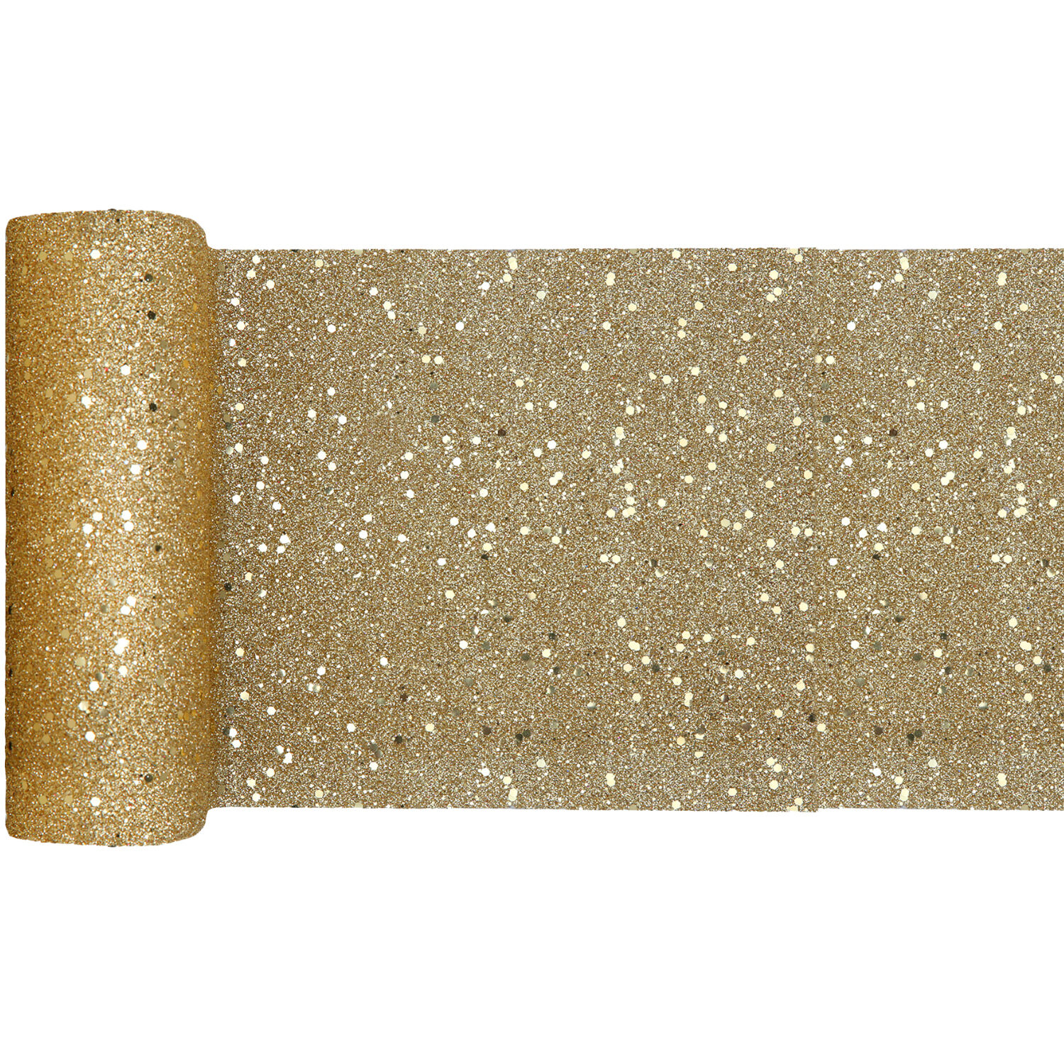 Tischl�ufer glitzernd, Gold, 18 cm, Rolle 5m