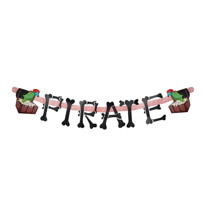 SALE Girlande PIRATE, Totenkopfinsel, 165 cm