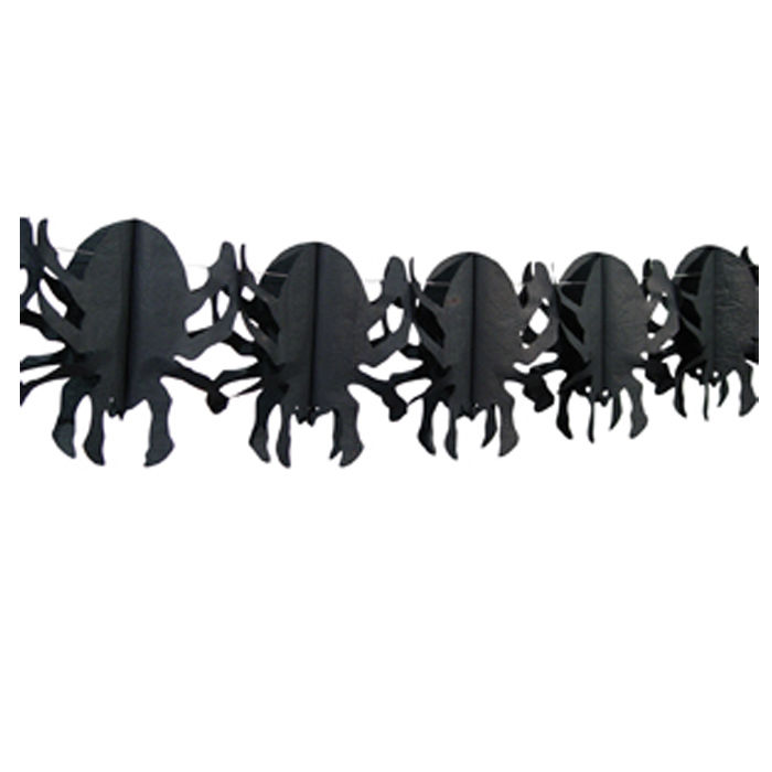 Girlande Spinnen aus Papier, schwarz, 4 m