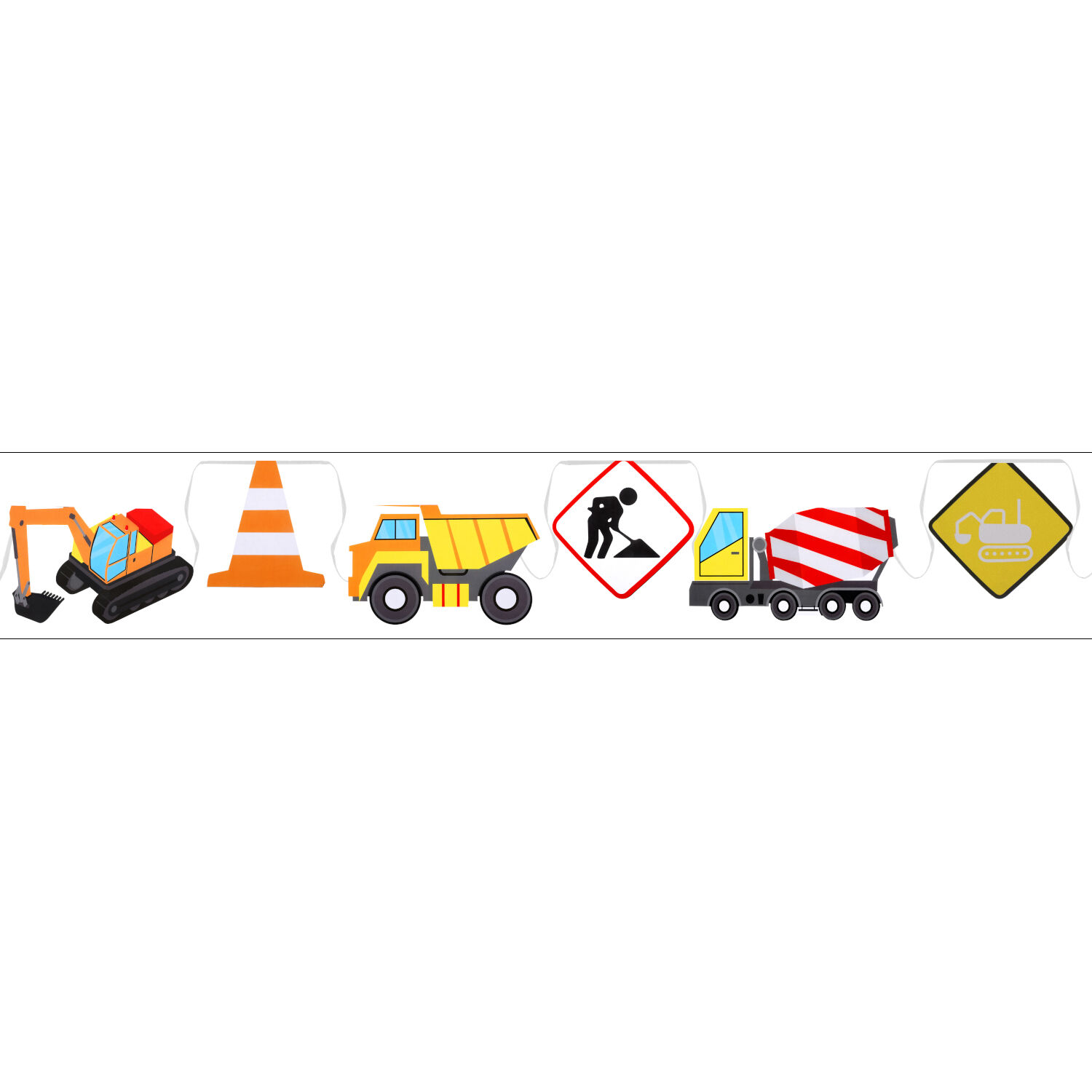 Wimpelkette Baustelle, 23 x 14 cm / L�nge 500 cm