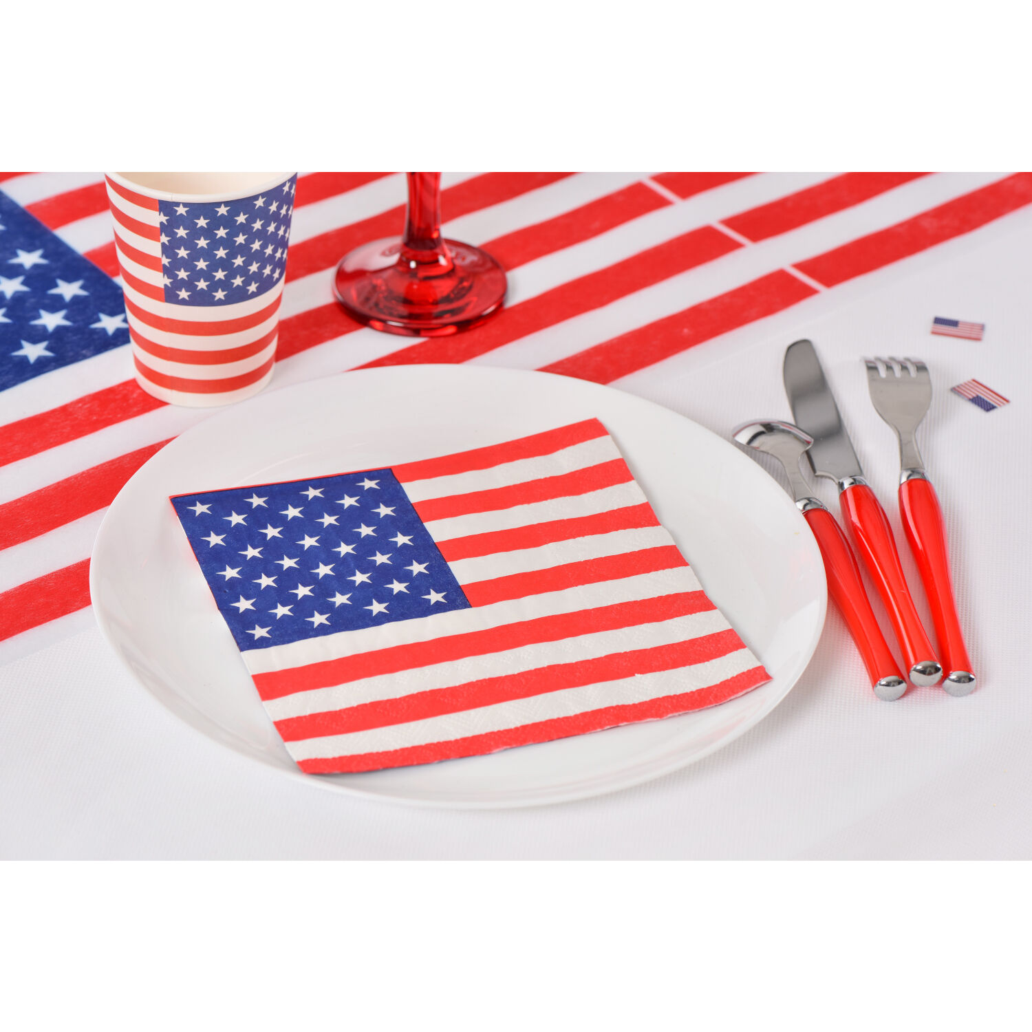 USA Tischserviette, 3 Farbig, 33 x 33 cm, 20 St�ck Bild 2