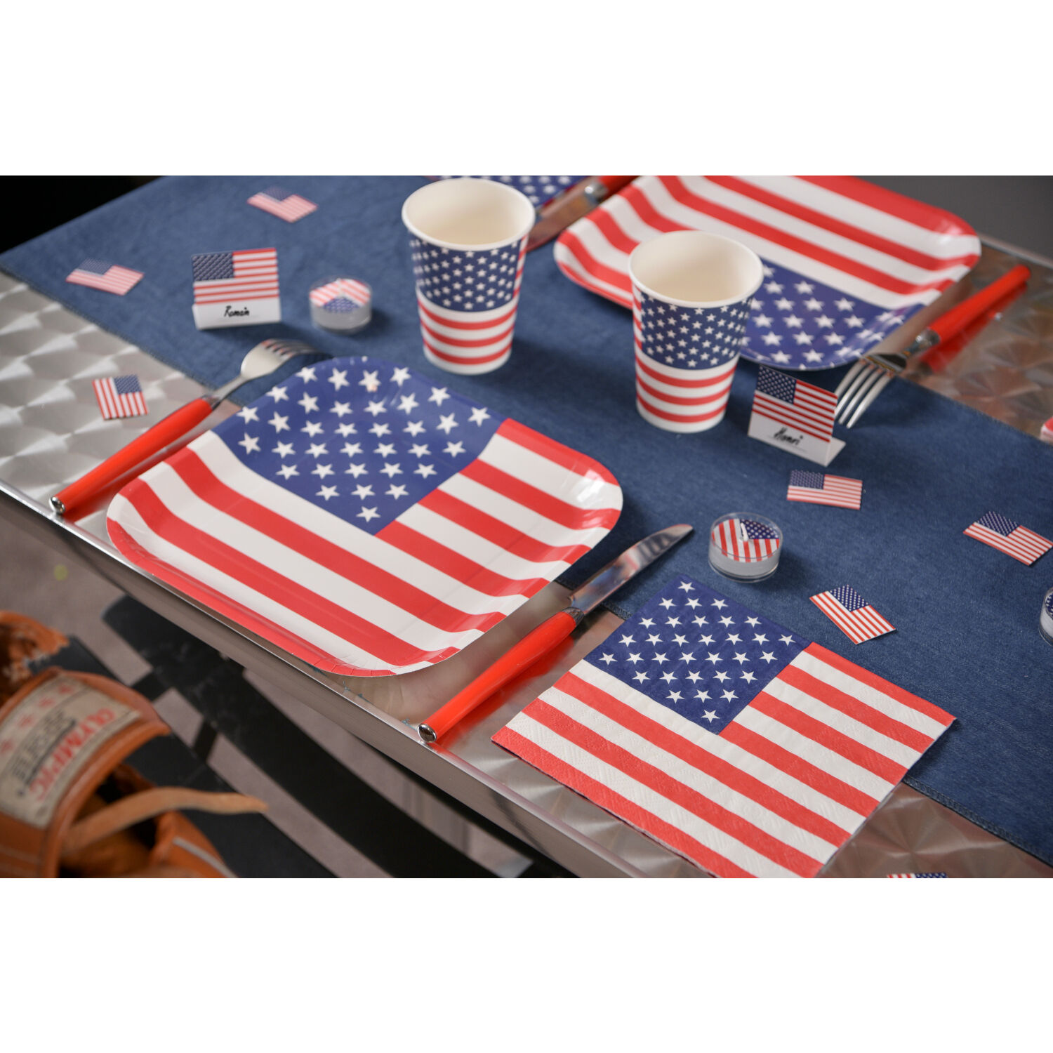 USA Tischserviette, 3 Farbig, 33 x 33 cm, 20 St�ck Bild 3