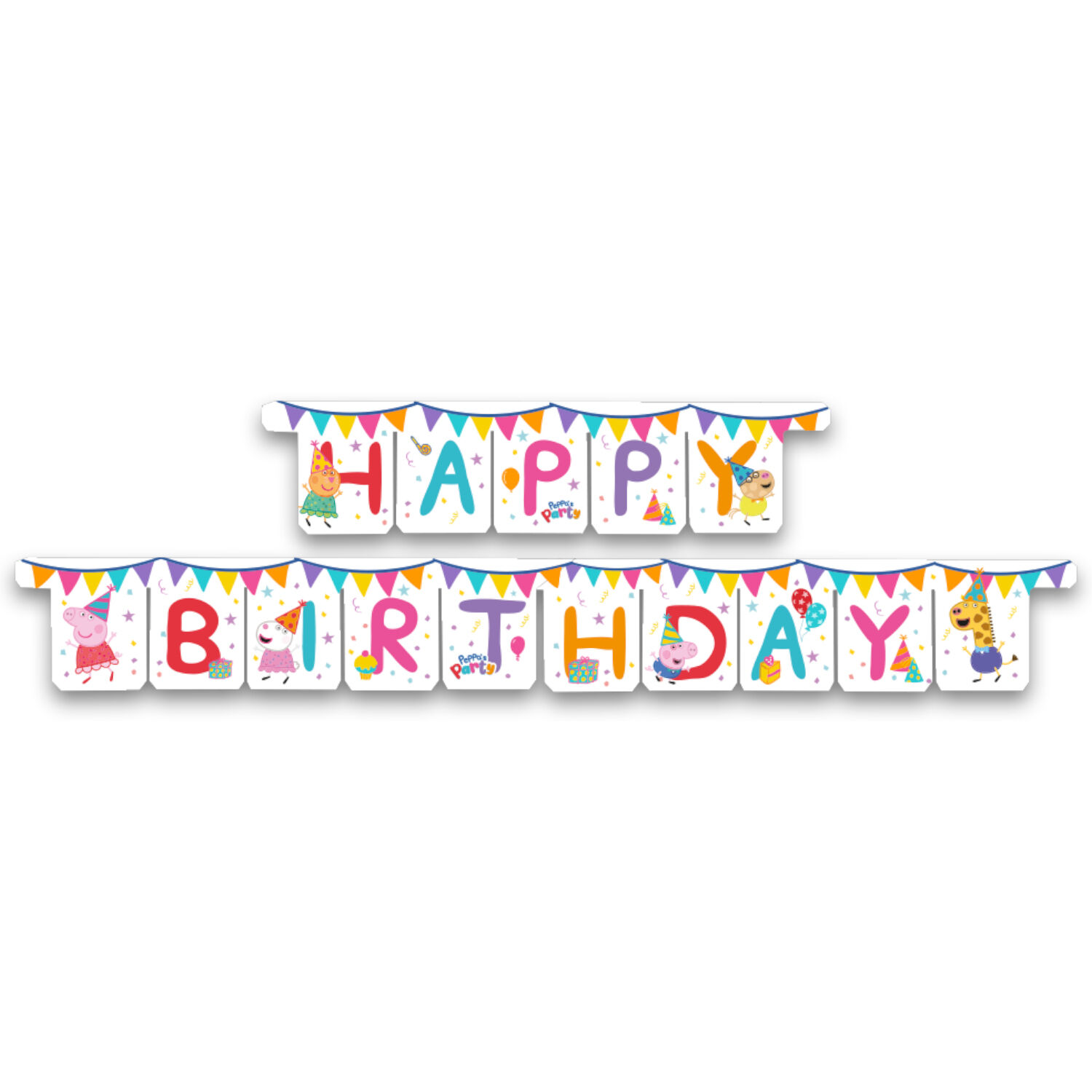 Happy Birthday Girlande Peppa Pig, L�nge 3m