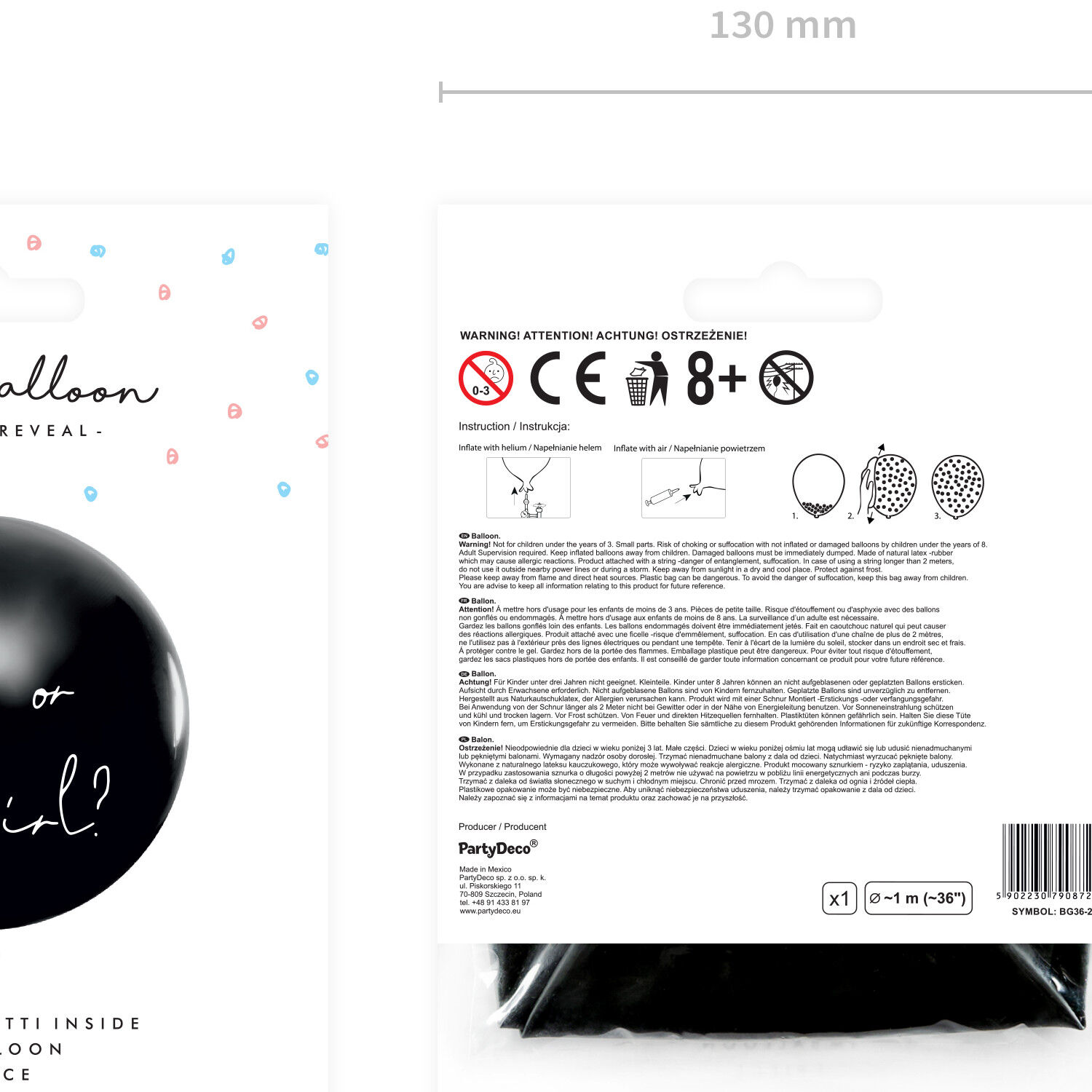 Ballon Gender Reveal - Girl / M�dchen - Gr��e: ca. 100 cm Bild 3