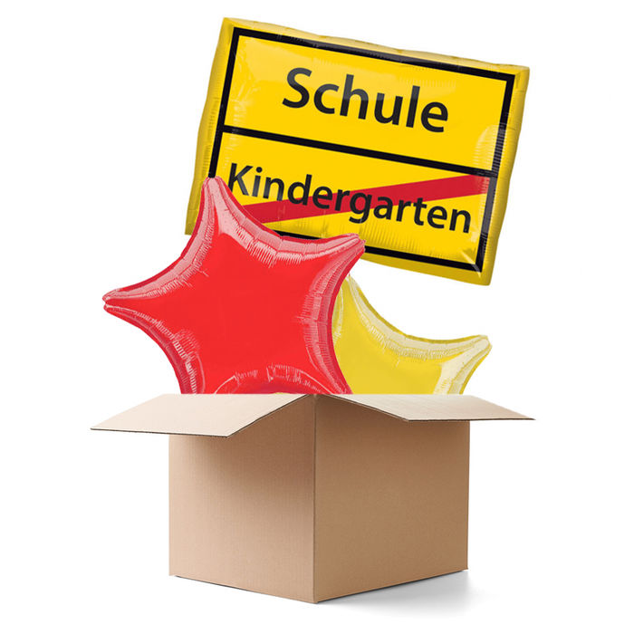 Ballongrsse Schild Schulanfang XL, 3 Ballons