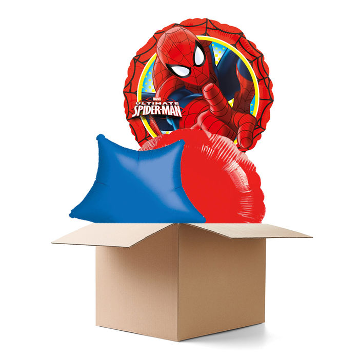 Ballongrsse Happy Birthday, Spider Man, 3 Ballons