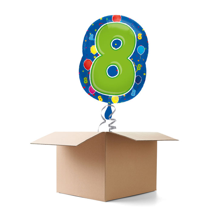 SALE Ballongre Happy Birthday, Zahl 8th, 1 Ballon