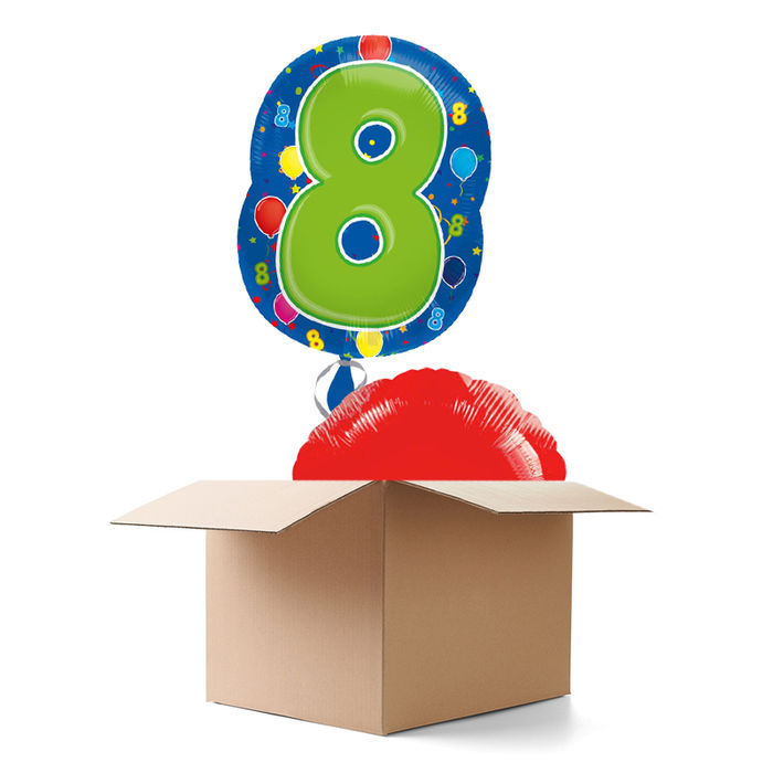 SALE Ballongre Happy Birthday, Zahl 8th, 2 Ballons