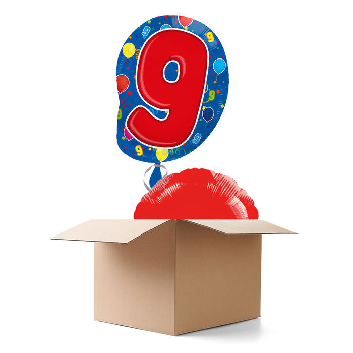Ballongre Happy Birthday, Zahl 9th, 2 Ballons