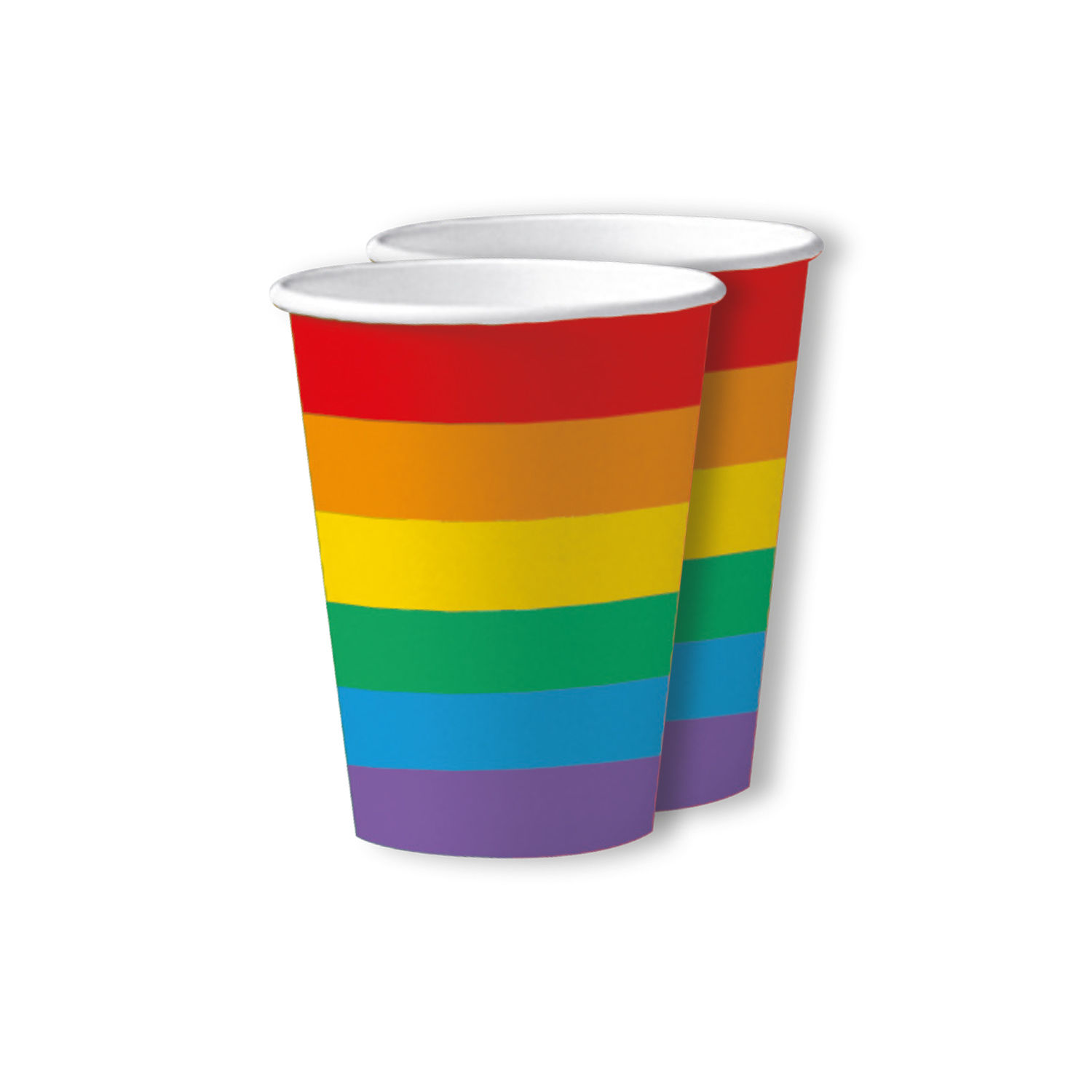 Becher, recycelbar aus Pappe, Rainbow Pride, 200ml, 10 Stck