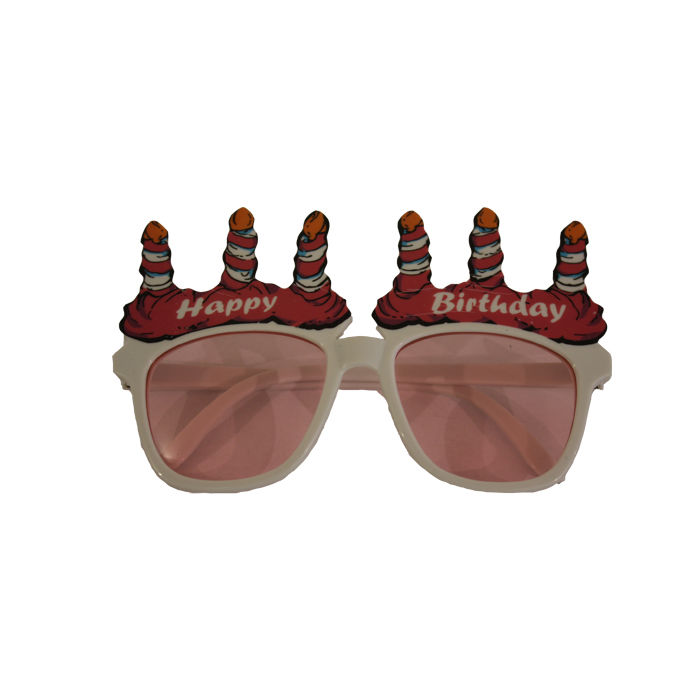 Brille Happy Birthday Kerzen wei/pink