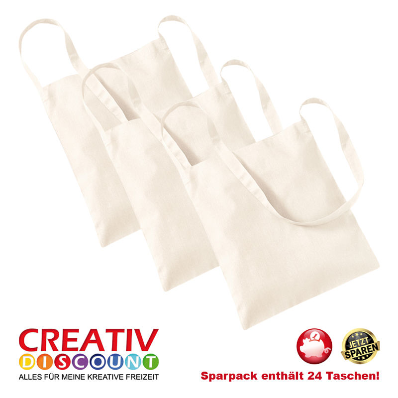 Sparpack Baumwolltasche / Wurfbeutel 34x40cm Natur 24 St.