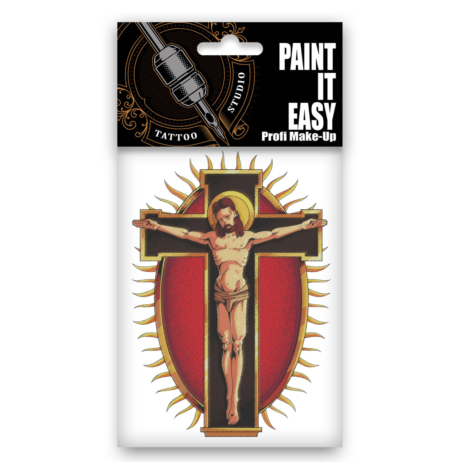 NEU Temporres Tattoo-Motiv Reality, 10,5 x 14,8cm, Vintage Jesus am Kreuz