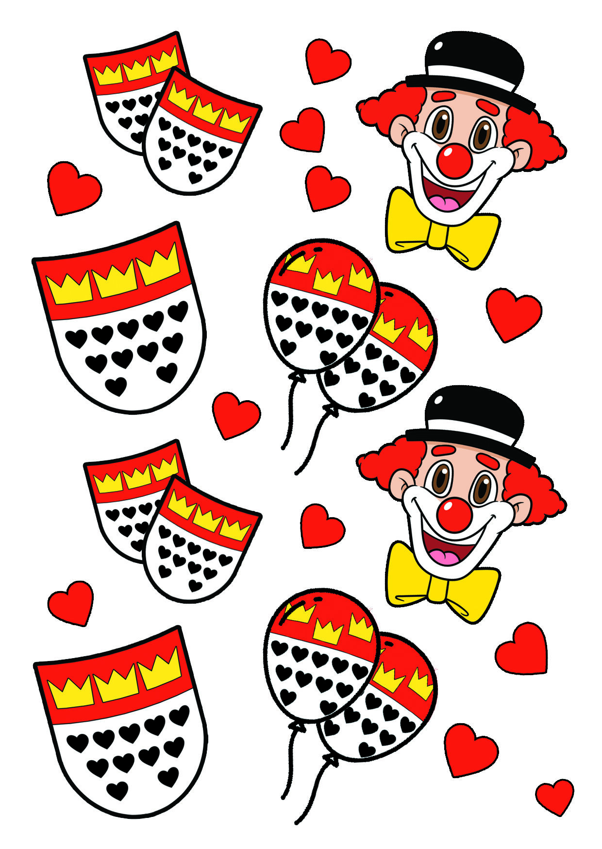 NEU Temporres Tattoo-Motiv, 10,5 x 14,8cm, Karneval Klle Clown Bild 2