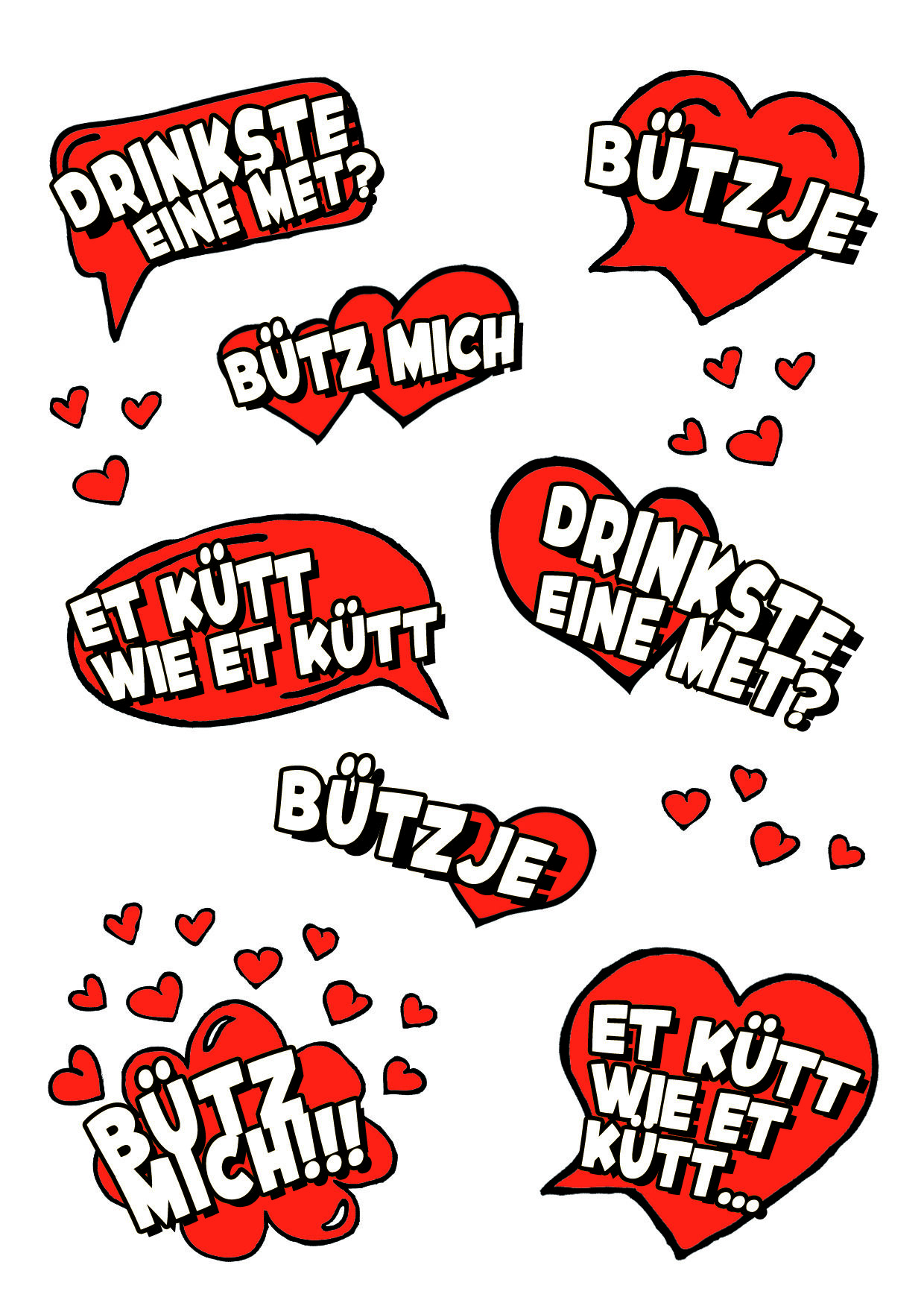 NEU Tempor�res Tattoo-Motiv, 10,5 x 14,8cm, Karneval Spr�che Bild 2