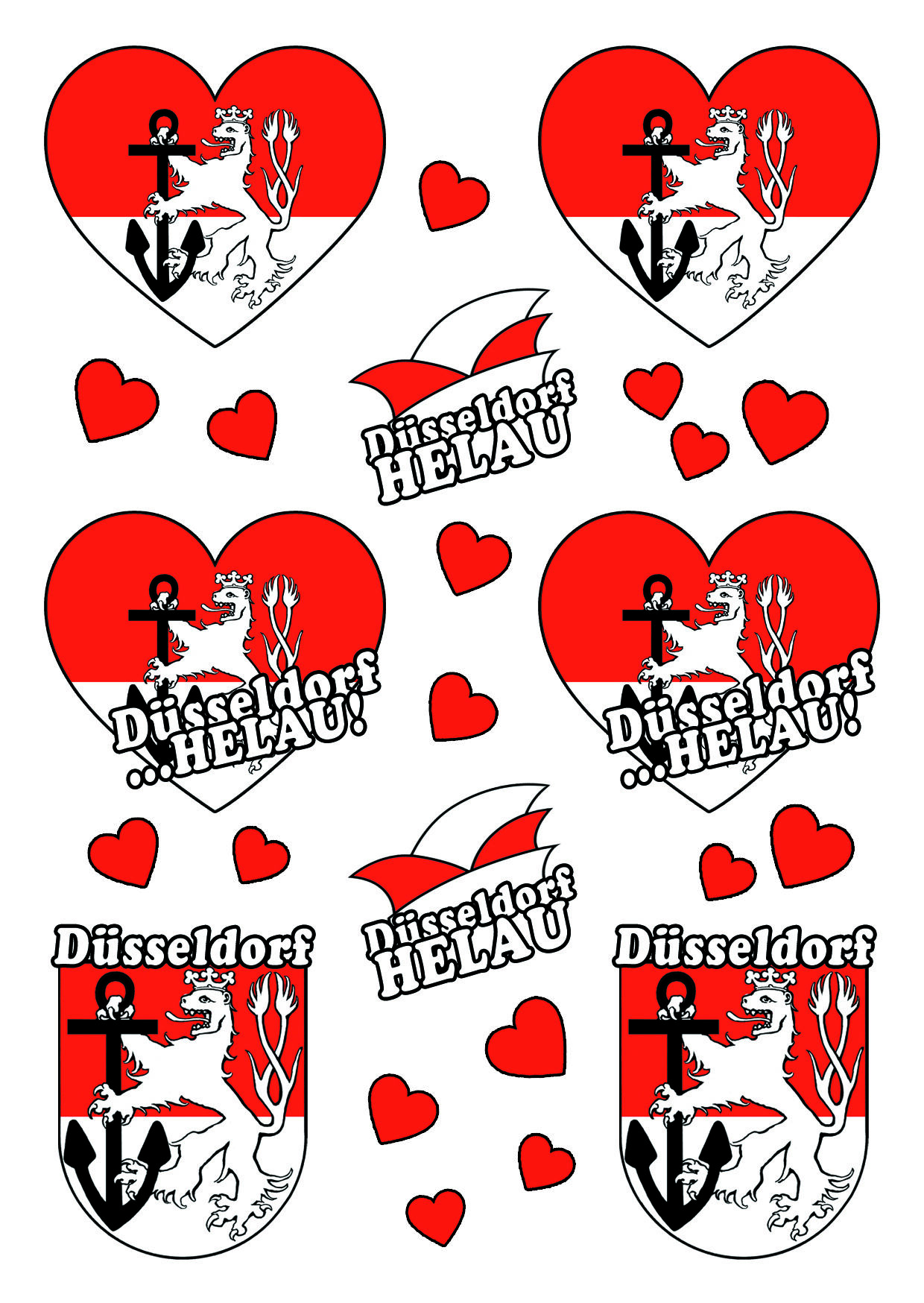 NEU Temporres Tattoo-Motiv, 10,5 x 14,8cm, Karneval Dsseldorf Wappen Bild 2