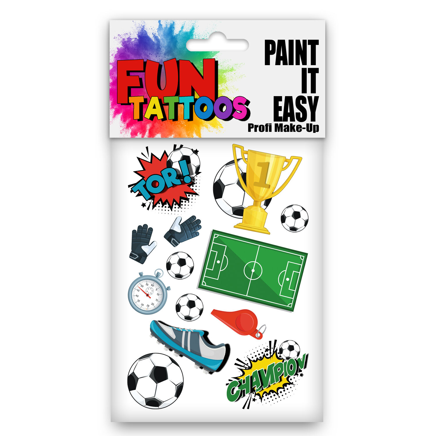 NEU Temporres Tattoo-Motiv, 10,5 x 14,8cm, Kids Fuball