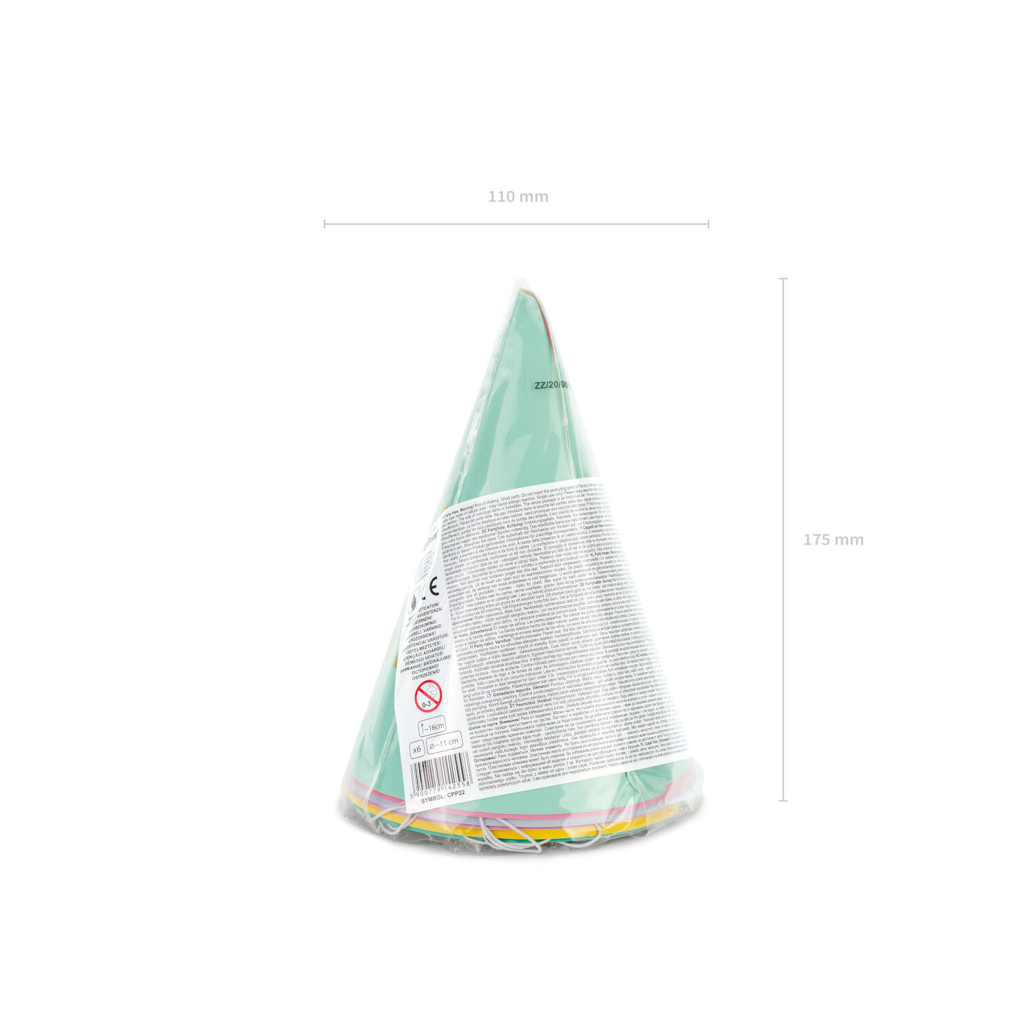 Partyh�te Happy Birthday / Geburtstag � Farbig sortiert � 16 cm � 6 St�ck Bild 3