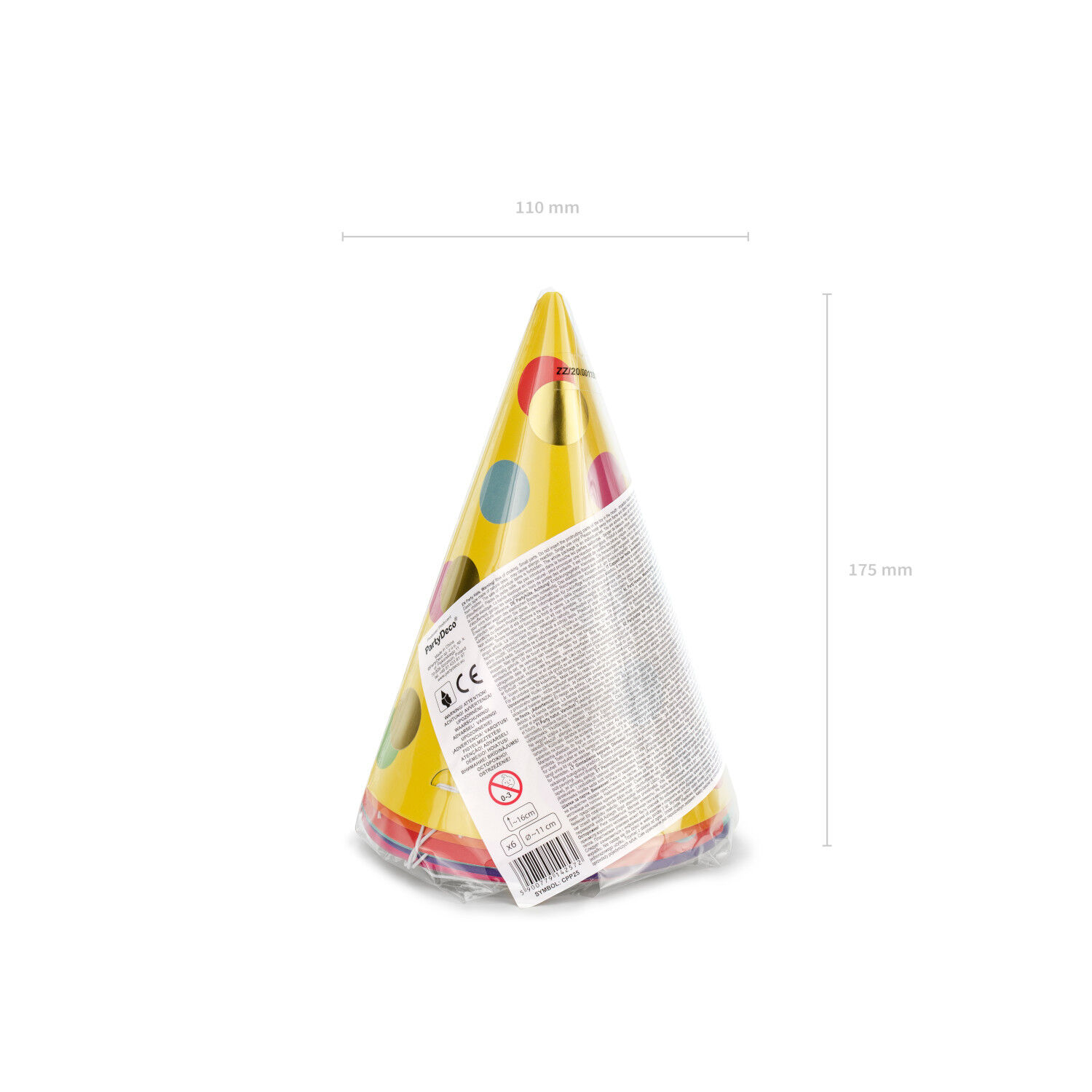Partyh�te Punkte � Farbig sortiert � 16 cm � 6 St�ck Bild 4