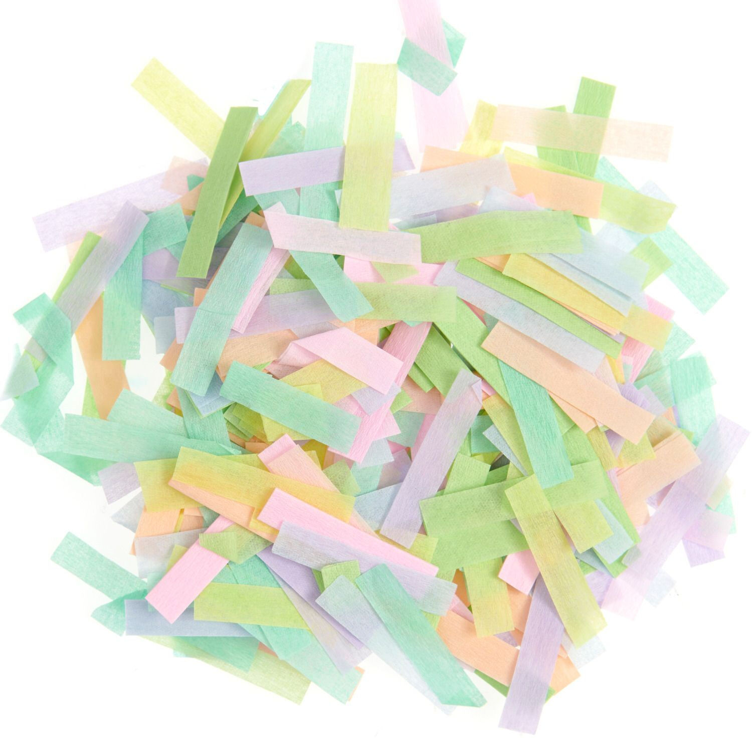 Krepp-Konfetti Streifen, Regenbogen Pastell Mix, 15 g