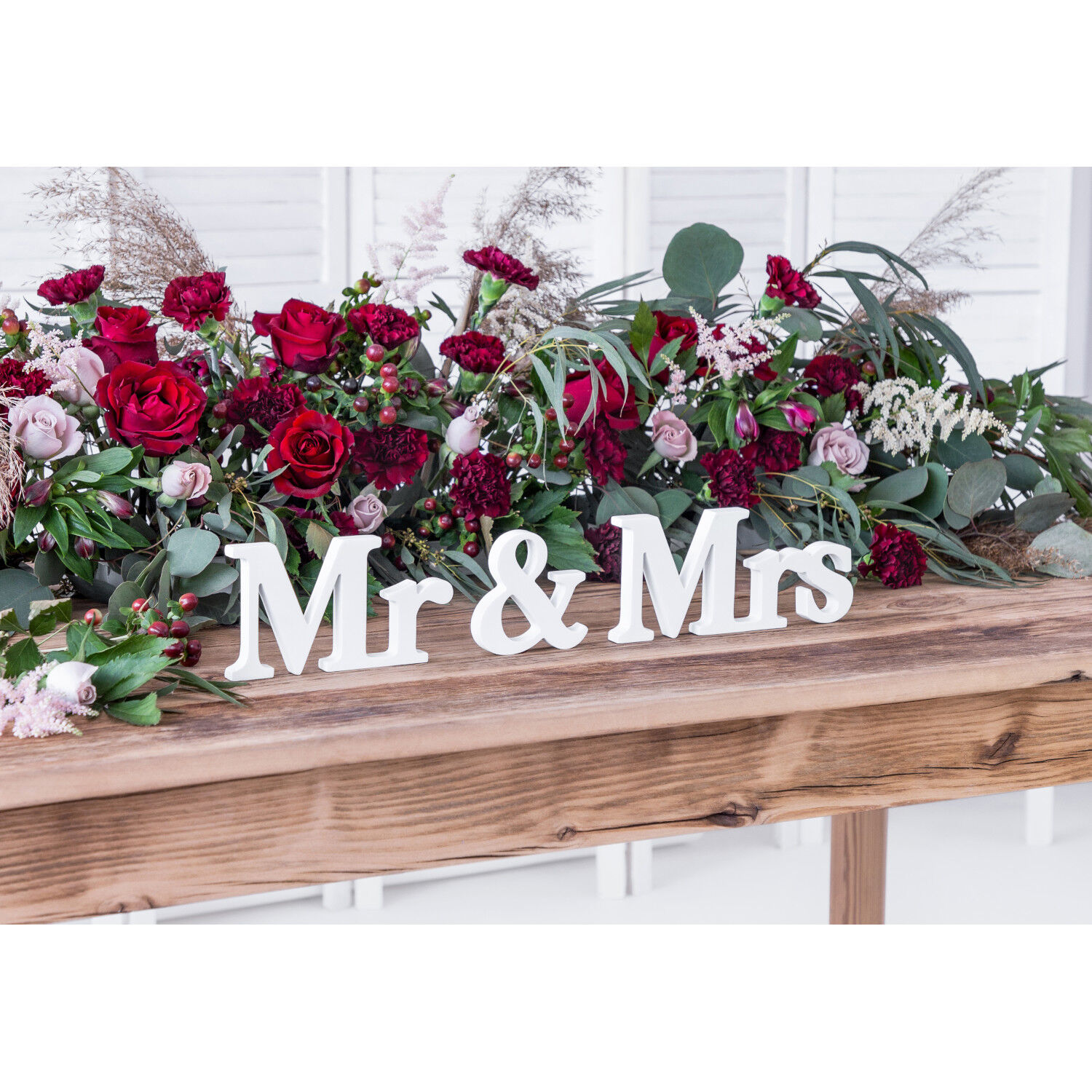 Holz-Schriftzug Mr und Mrs - Wei�, ca. 50 � 9,5 cm Bild 2