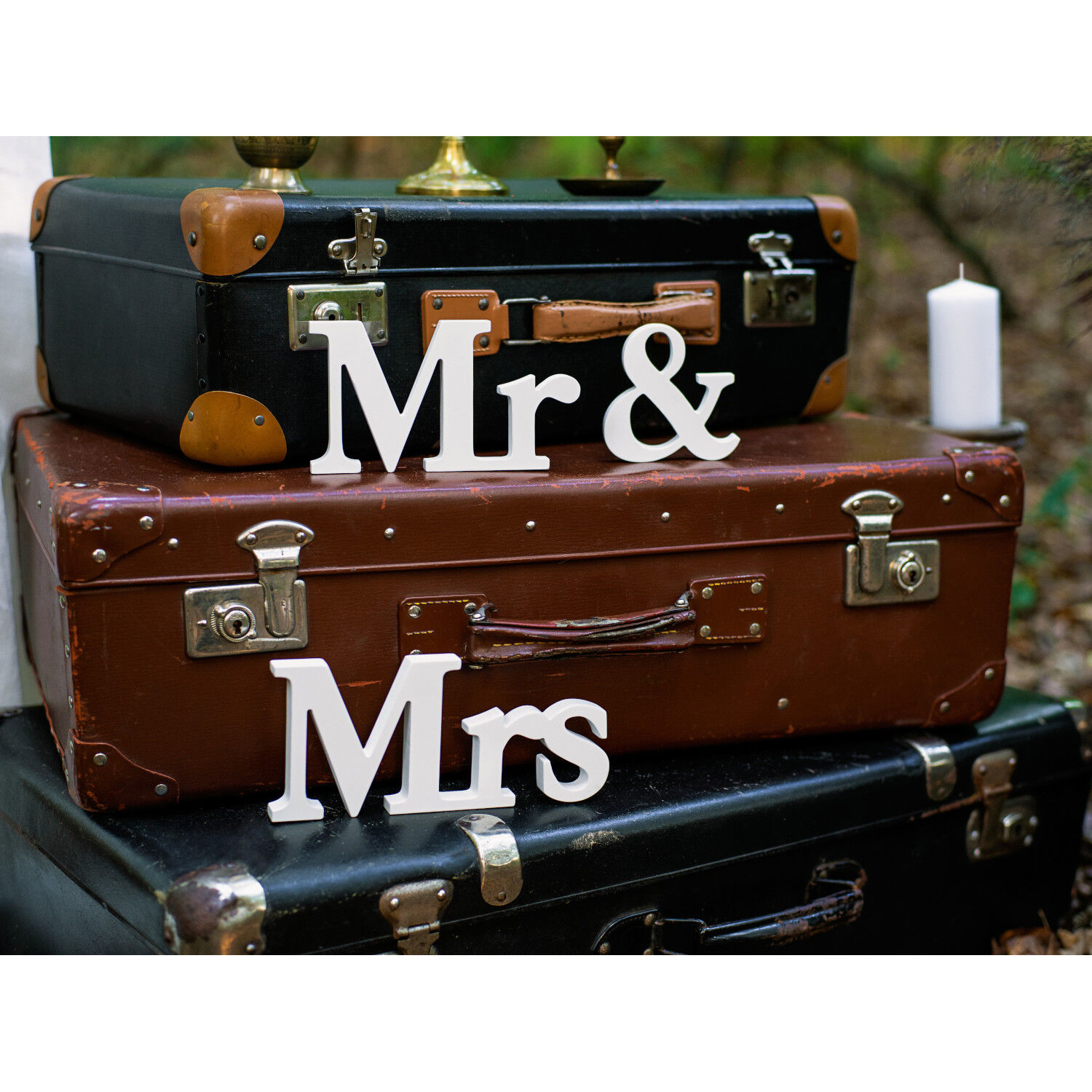 Holz-Schriftzug Mr und Mrs - Wei�, ca. 50 � 9,5 cm Bild 3