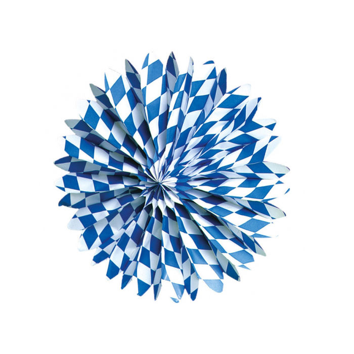 Deko-Fcher Bayernraute, 50cm, Bayrische Dekoration, Bayrisches Fest, Blau-Wei