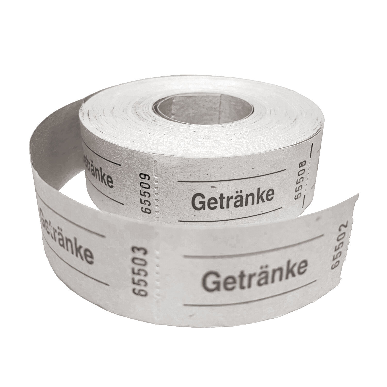 NEU Rollen-Gutscheine / Wertmarken Aufdruck Getrnke, 500 perforierte Abrisse, wei