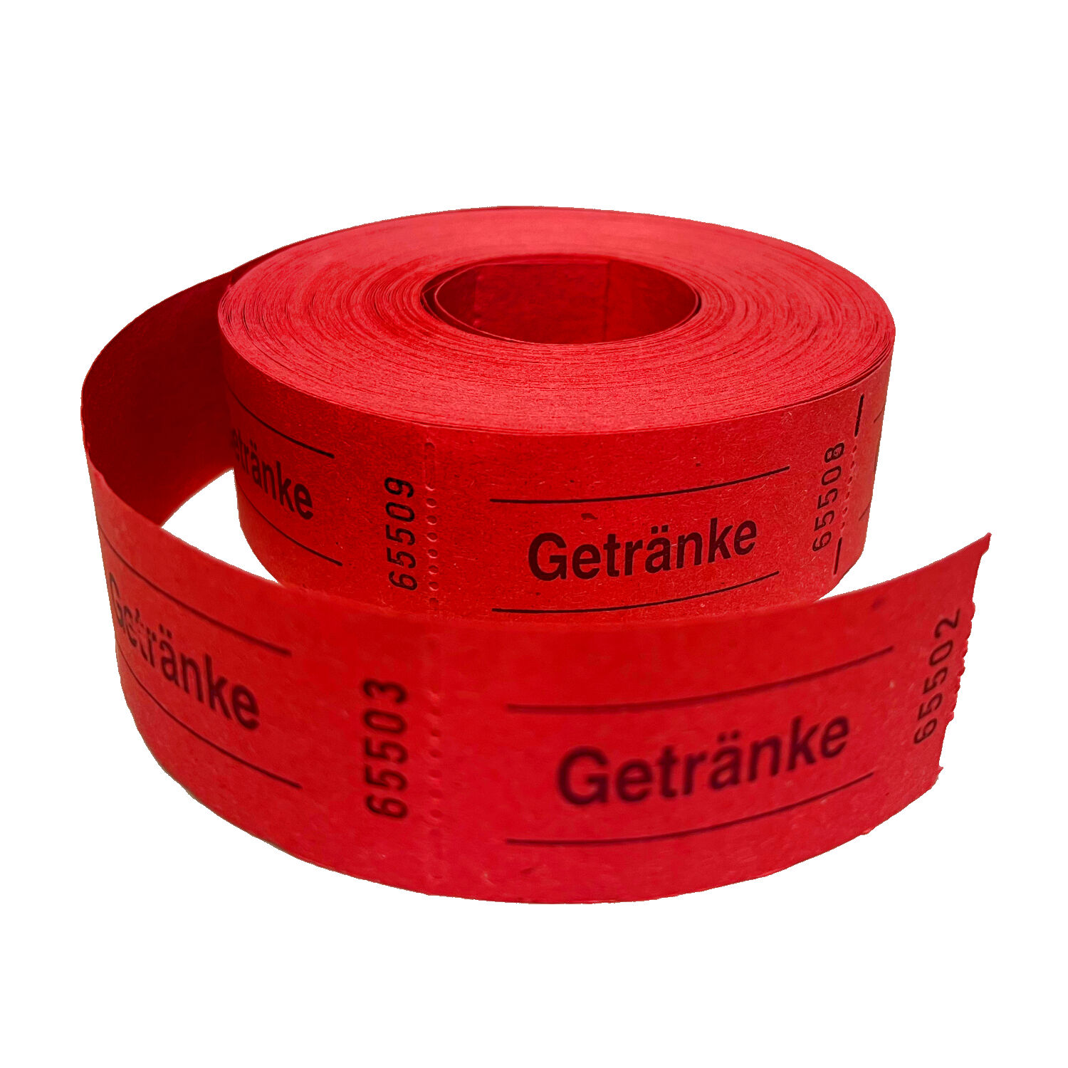 NEU Rollen-Gutscheine / Wertmarken Aufdruck Getrnke, 500 perforierte Abrisse, rot