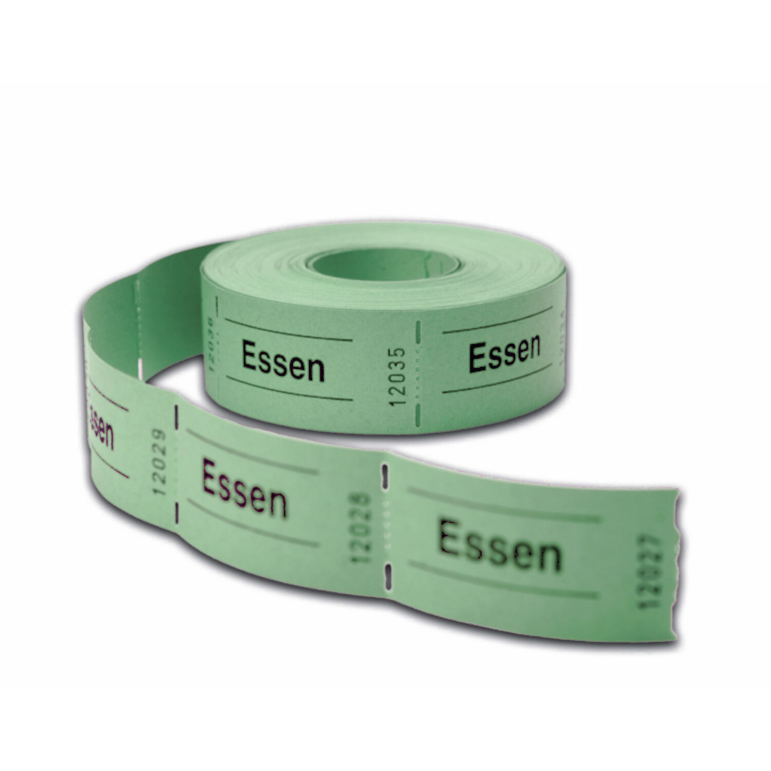 NEU Rollen-Gutscheine / Wertmarken Aufdruck Essen, 500 perforierte Abrisse, grn