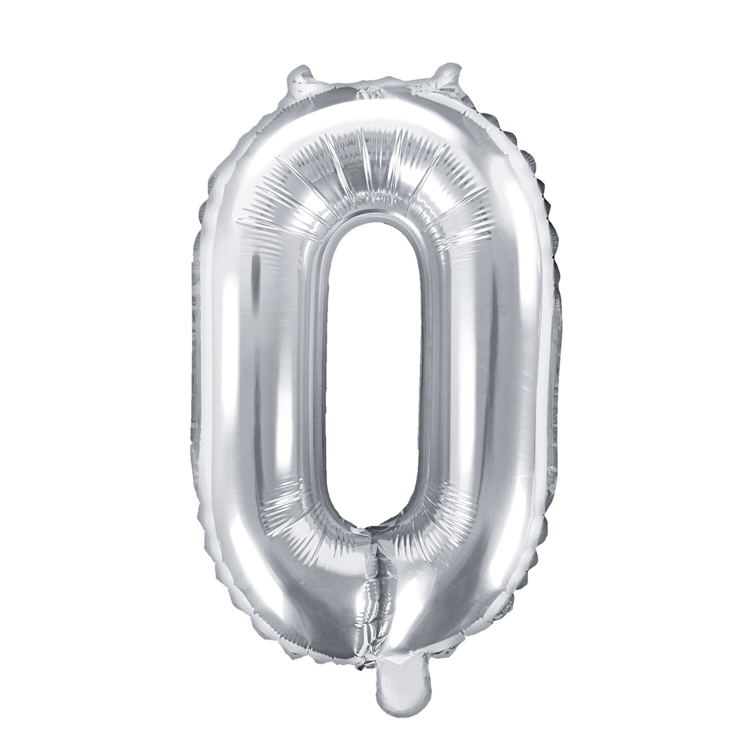 Folienballon Zahl 0 - 35 cm - Silber