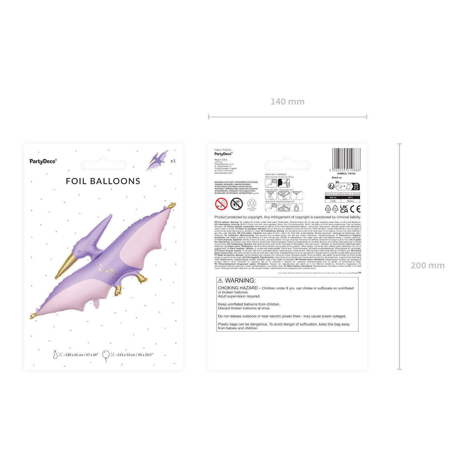 Folienballon Pterodaktylus / Flugsaurier � 120 � 62 cm Bild 4