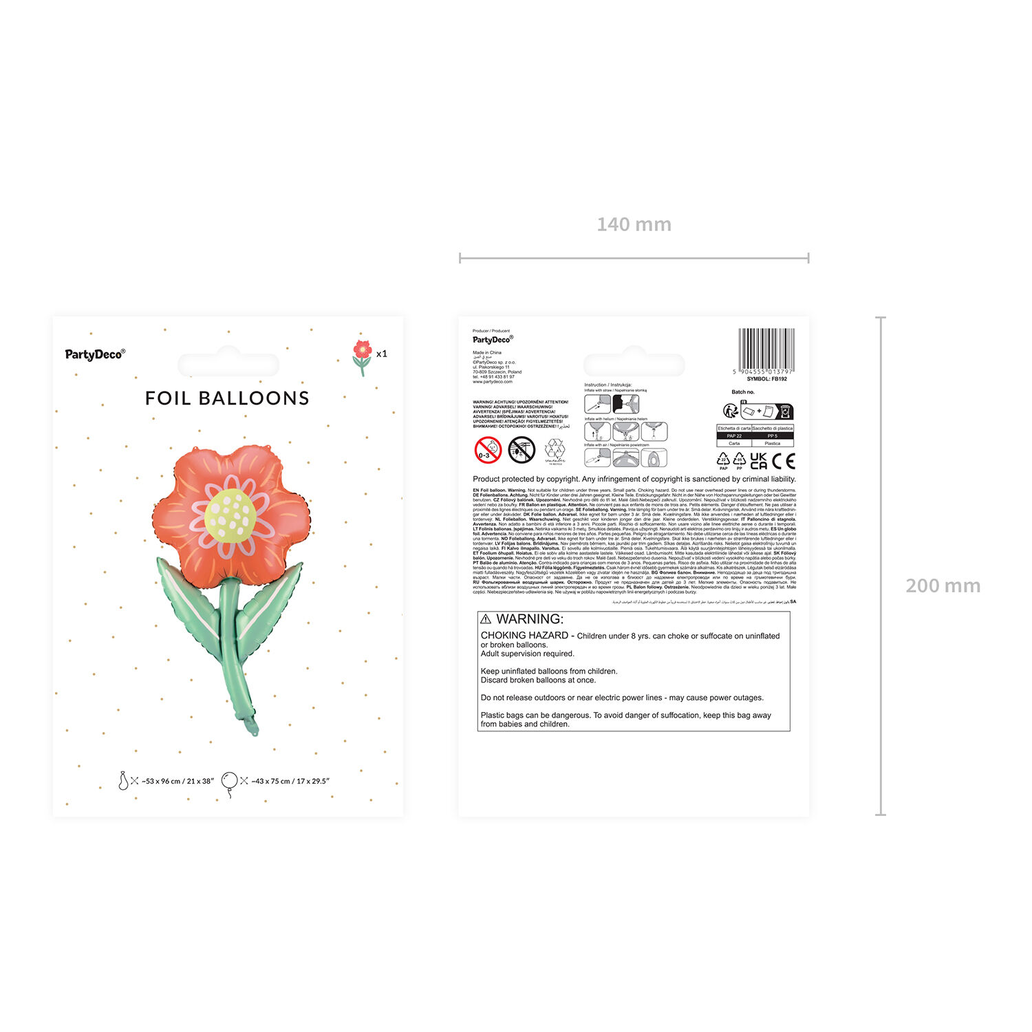 Folienballon Blume - 53 � 96 cm Bild 3