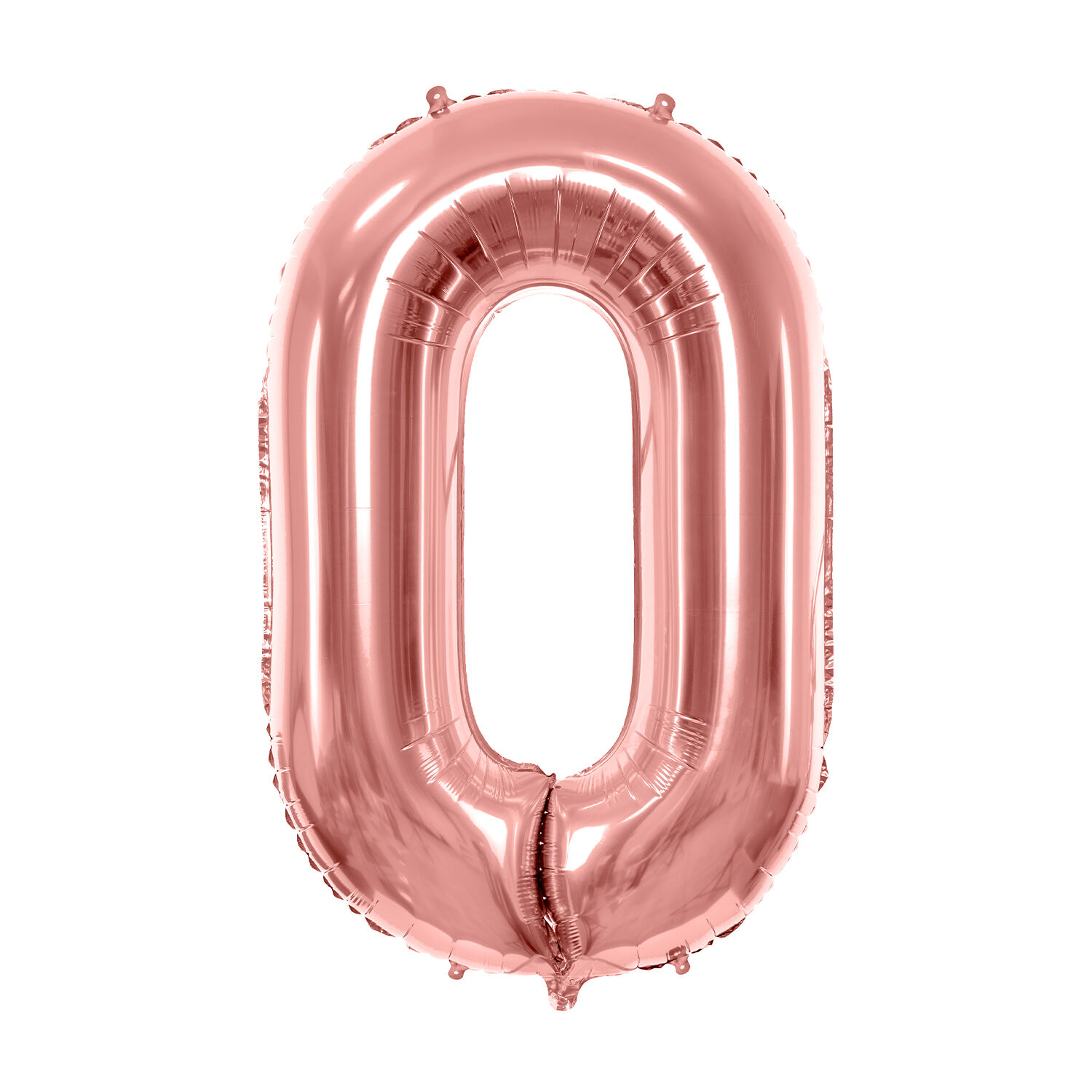 Folienballon Gro� Zahl 0 - 86 cm - Ros�gold