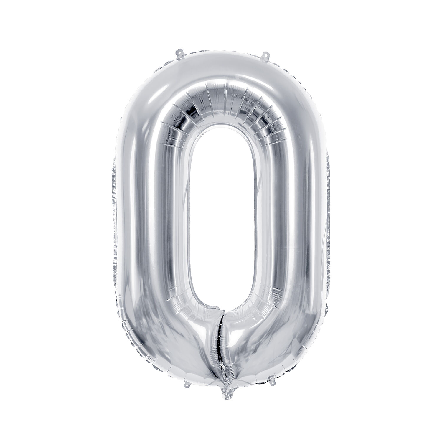 Folienballon Medium Zahl 0 - 72 cm - Silber