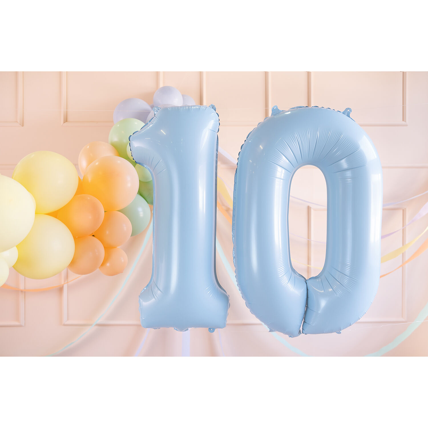Folienballon Medium Zahl 0 - 72 cm - Hellblau Bild 2