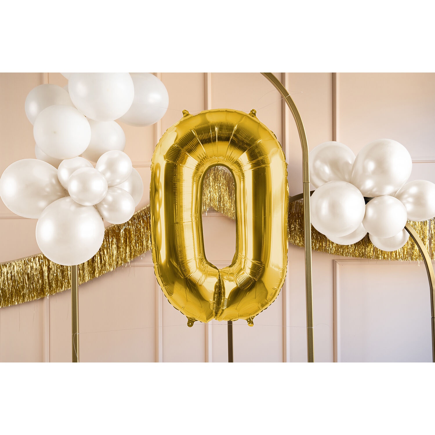 Folienballon Medium Zahl 0 - 72 cm - Gold Bild 2