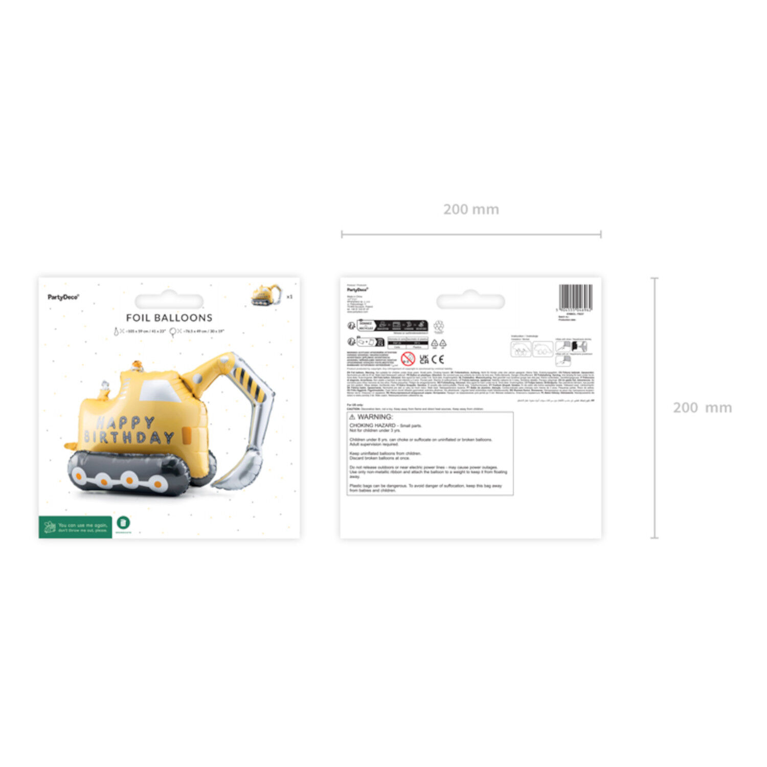 Folienballon Bagger / Baustelle - 76,5 � 49 cm Bild 3