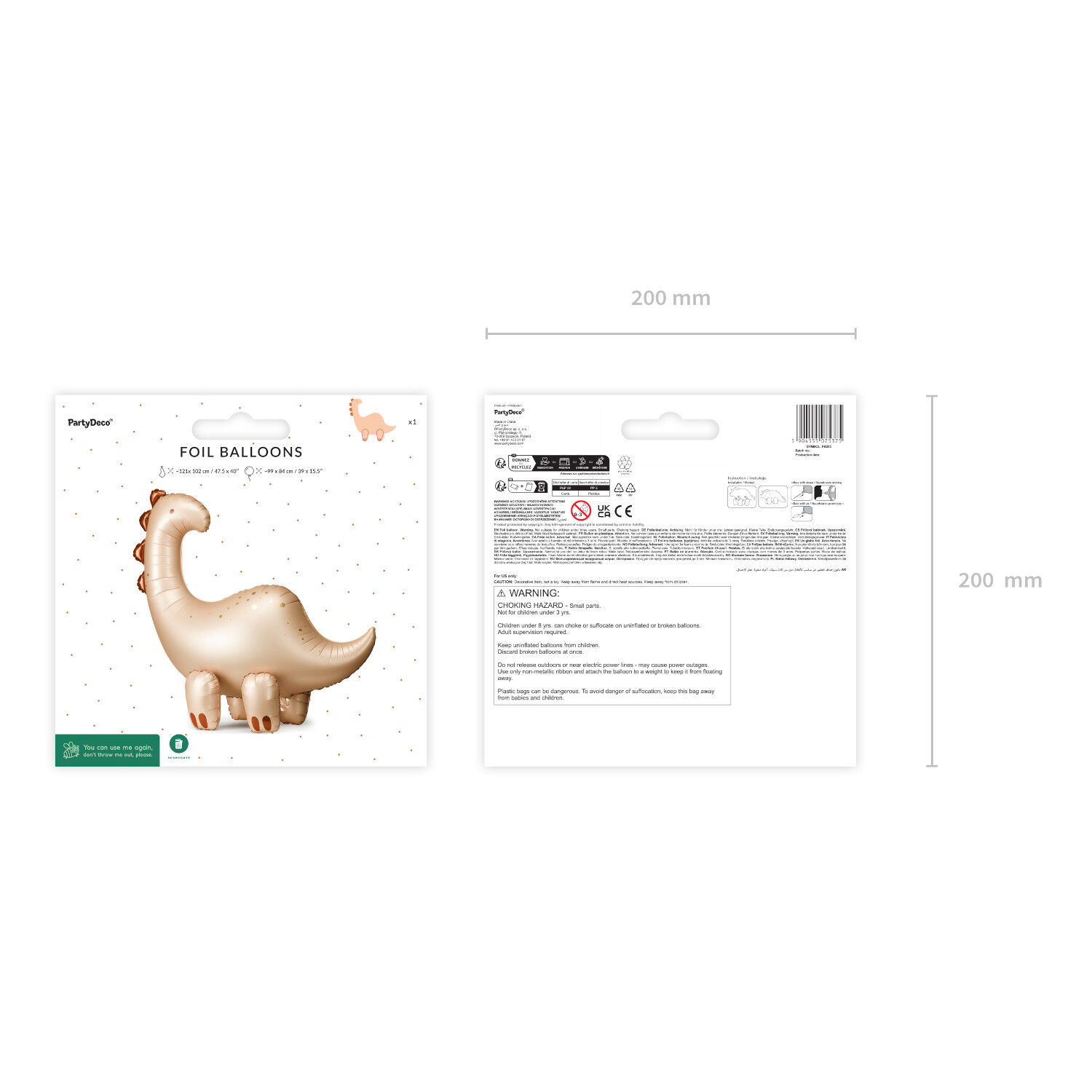 Stehender Folienballon Brontosaurus / Dinosaurier - 91 � 85 cm Bild 4