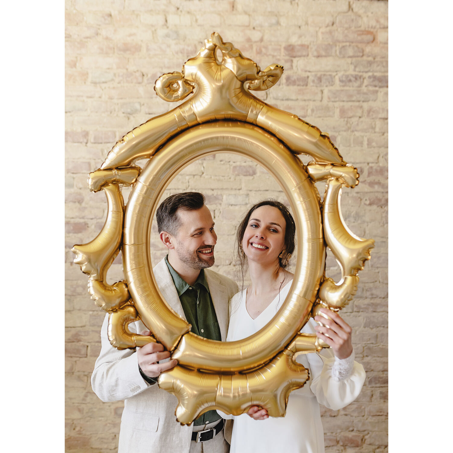 Folienballon Bilderrahmen - 78 � 95 cm - Gold Bild 2