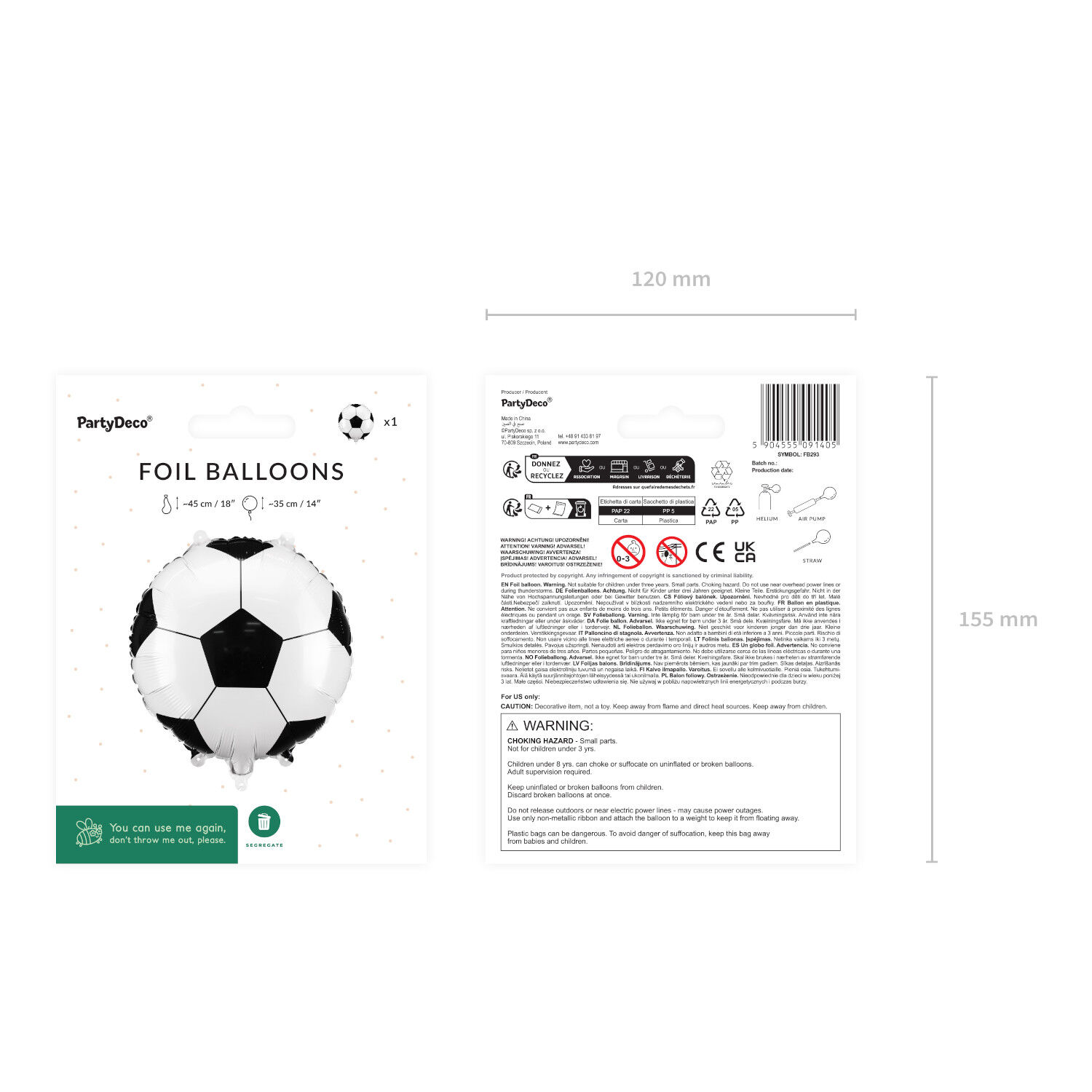 Folienballon Fu�ball Ball - 35 � 35 cm Bild 4