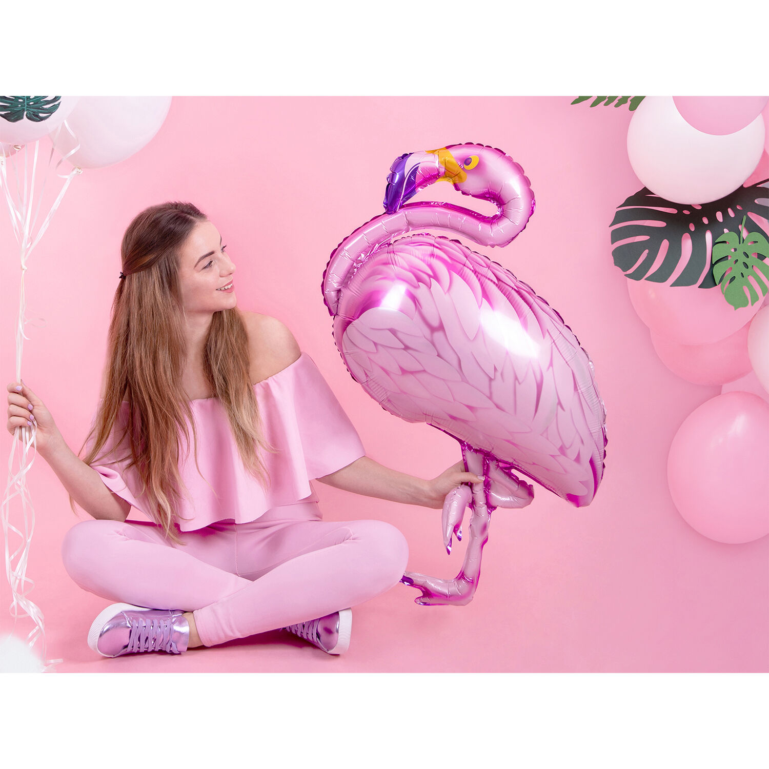 Folienballon Flamingo - Rosa - 70 � 95 cm Bild 3