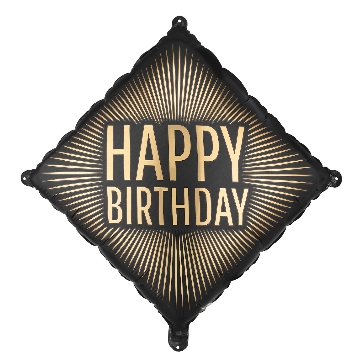 Folienballon Happy Birthday / Geburtstag - 46 � 46 cm, Schwarz-Gold