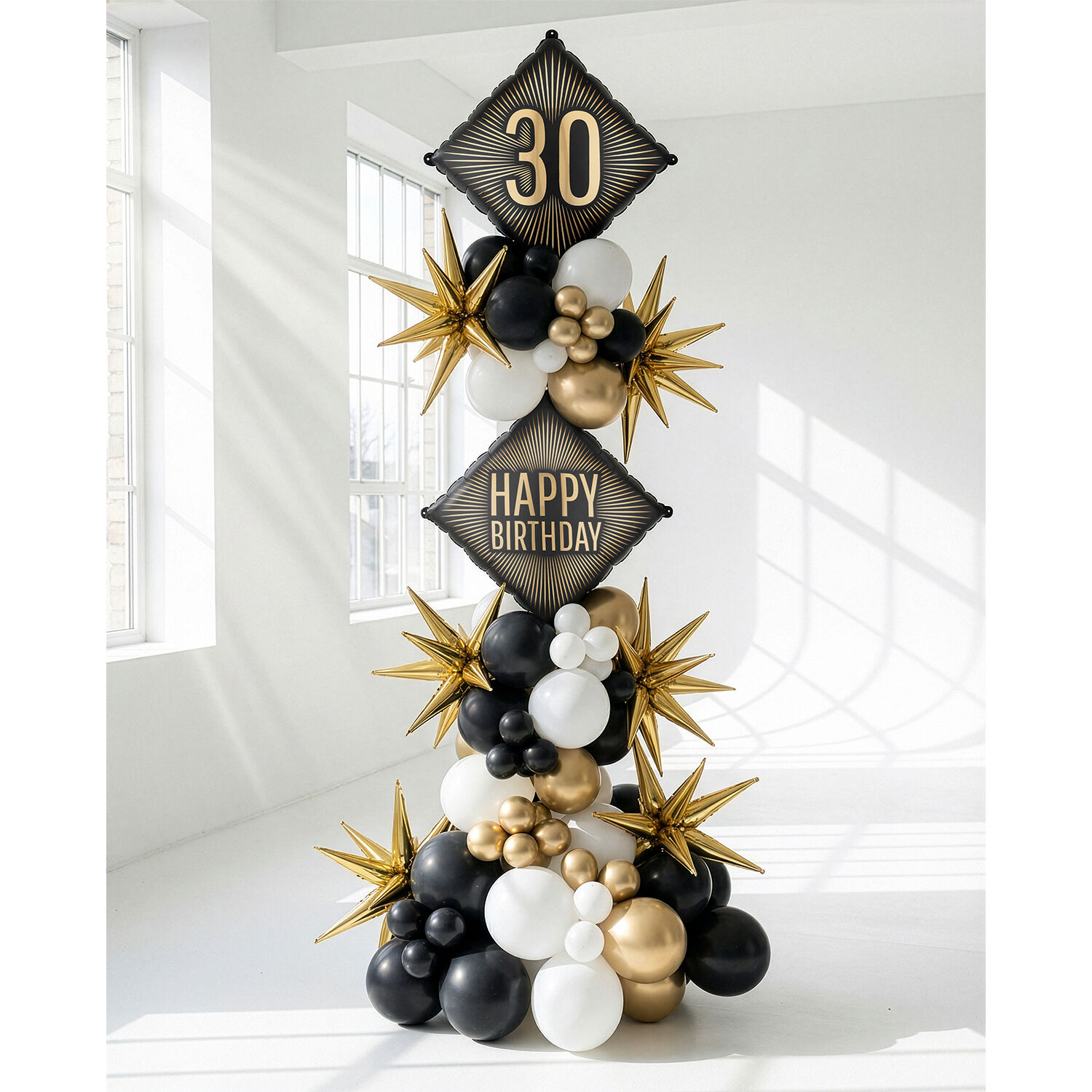 Folienballon Happy Birthday / Geburtstag - 46 � 46 cm, Schwarz-Gold Bild 2