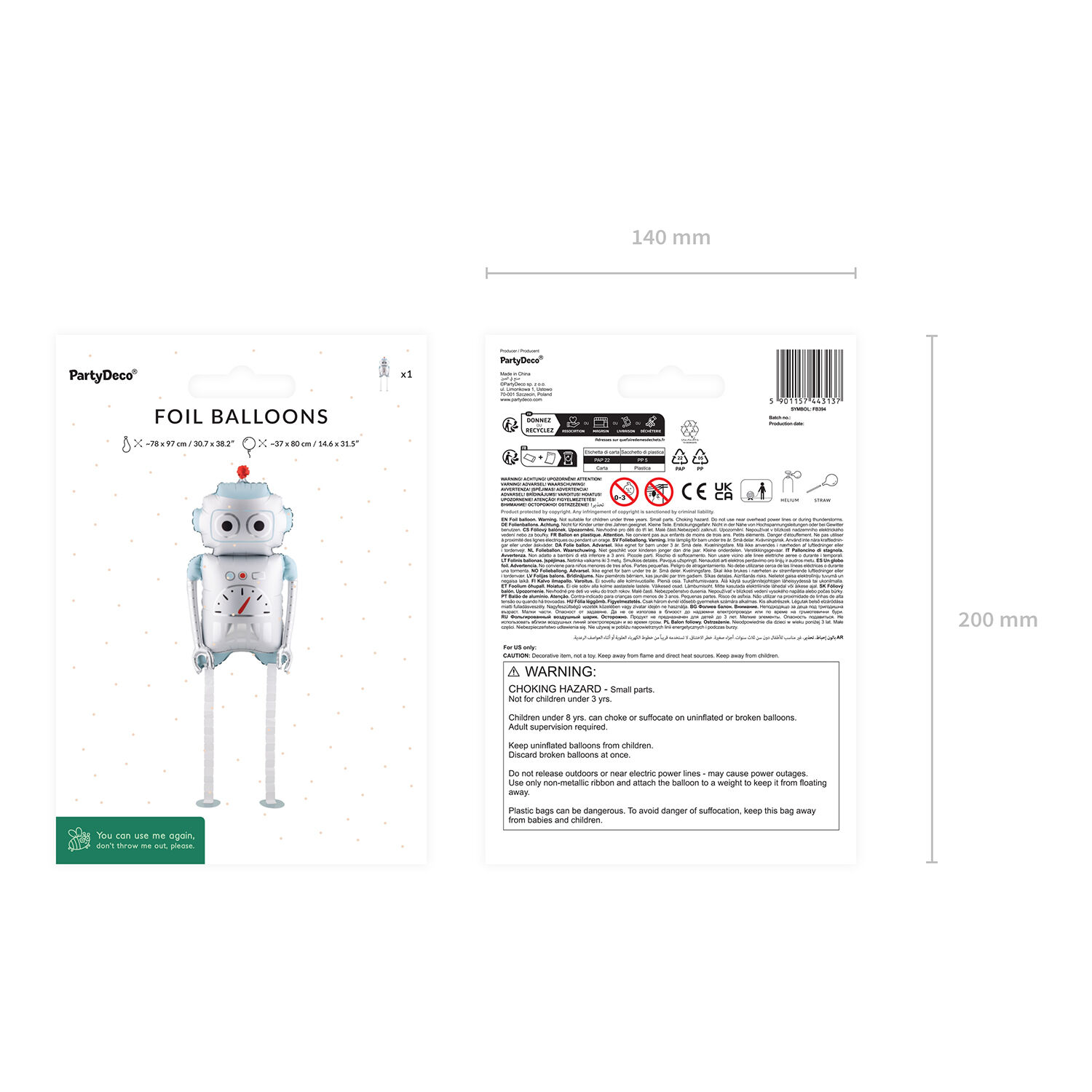 Folienballon Roboter - 37 � 80 cm Bild 4