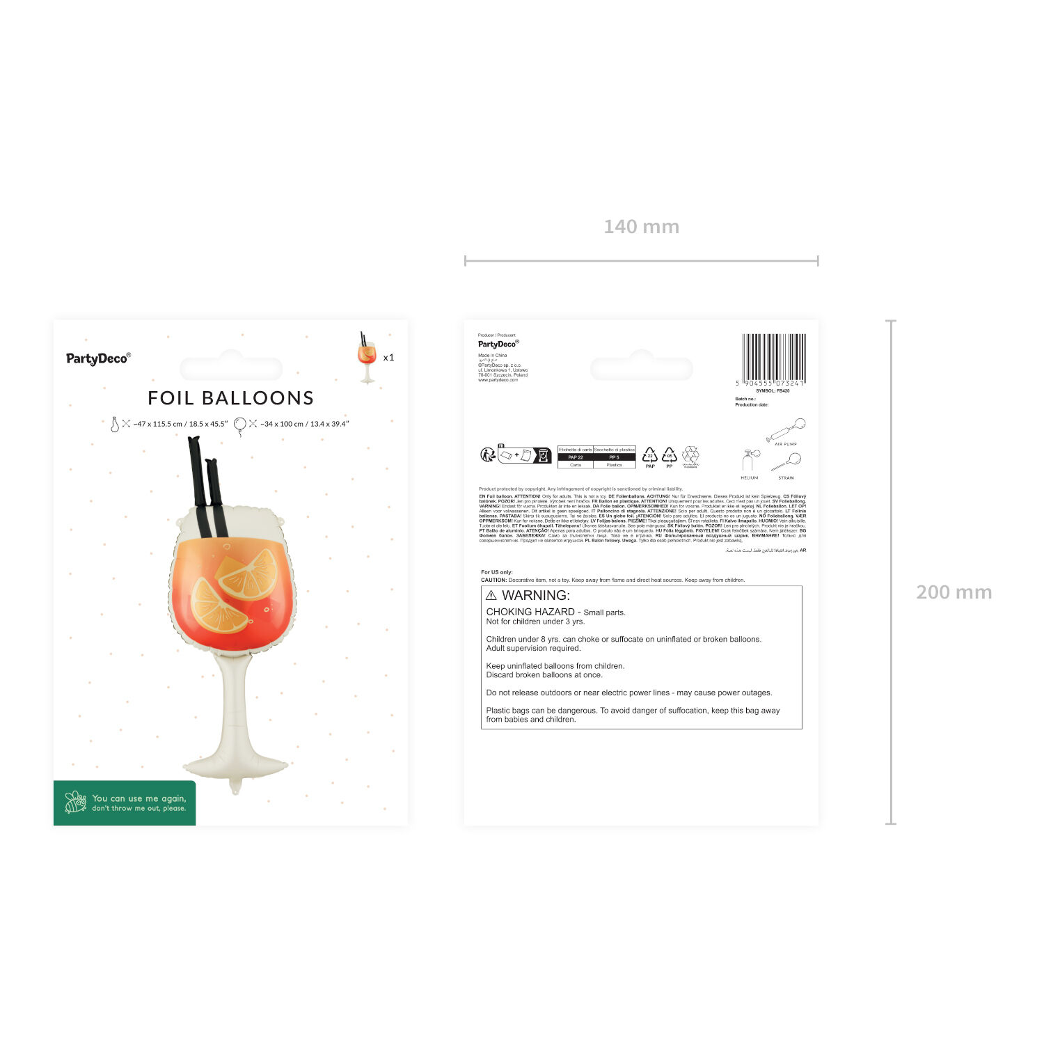 Folienballon Drink - 34 � 100 cm Bild 3